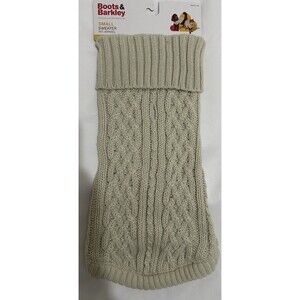 BOOTS & BARKLEY Small Dog Cat Beige Cable Knit Turtleneck Sweater Up to 20 lbs